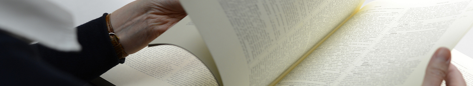 Person blättert ein Buch durch