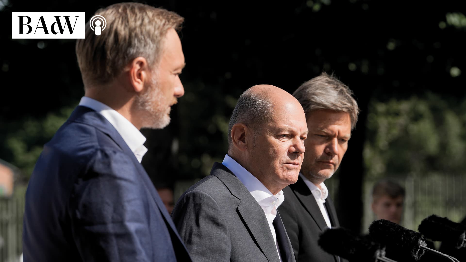 Lindner, Scholz und Habeck nebeneinander